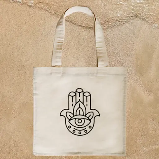 Hamsa Hand Canvas Tote